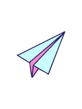 Kağıttan bir uçağın tatlı çizgi filminin bölünme etkisi