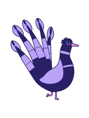 Karikatür tavus kuşunun titreşimli hareketi