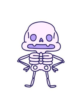 Eşsiz özgüvenin ürkütücü iskeletinin titreşimli hareketli animasyonu