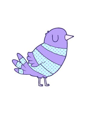 karikatür karikatür parlak kuşun basınçlı animasyonu