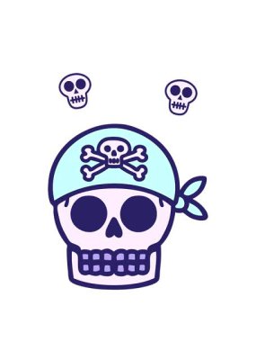 geleneksel bir korsan kafatası tarzında dövmenin kafatası animasyonu