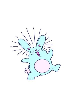 Geleneksel dövme stili zıplayan tavşanın hareketli canlandırması