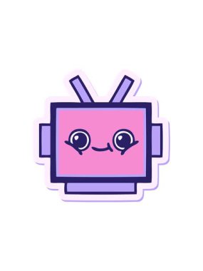 Dikkat çekici bir çizgi film robot kafasının çıkartması.