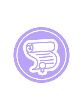 Diploma sertifikası dairesel simgesinin yıldız patlaması etkisi canlandırması