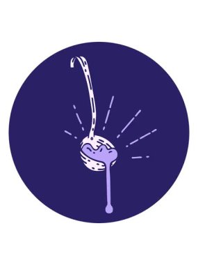 Dövme stili bir sos kepçesinin titreyen hareketli animasyonu