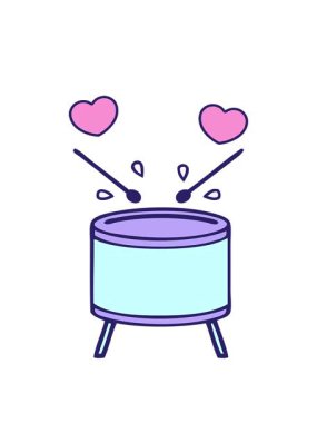 çarpan davulun sevimli çizgi filminin dönen kalp animasyonu