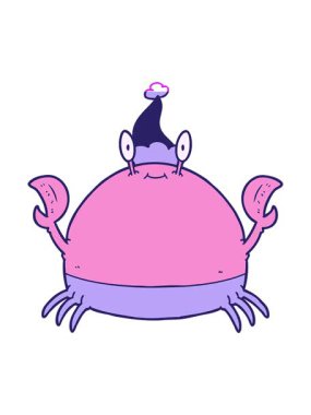 Noel Baba şapkası takan bir yengecin el çizimi çiziminin animasyonunu aç.