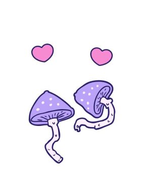 Yaban mantarlarının dönen kalp animasyonu