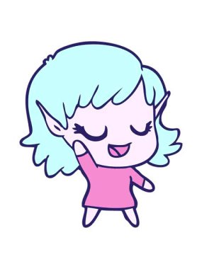 Mutlu Elf Kızı çizgi filminin animasyonunu durdur ve bob