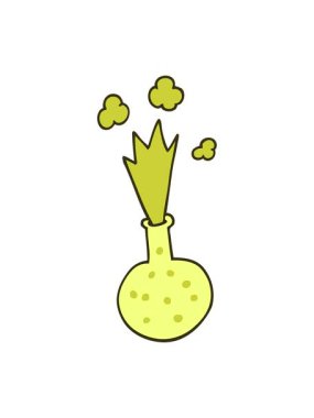 Patlayıcı bir kimyasalın karikatür karalamalarının renk değişimi