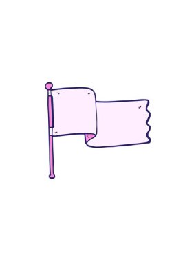 Çizgi film karalamalarının gösterişli satış animasyonları beyaz bayrak sallıyor