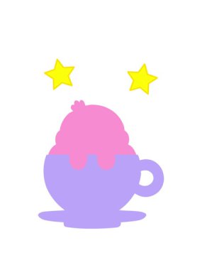 dönen yıldızlar çay fincanındaki sevimli yavru kuşun animasyonu