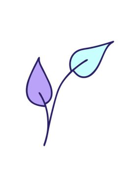 Bir yaprağın düz renk retro karikatürünü döndürme hareketi