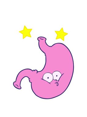 dönen yıldızlar karikatür şişmiş midenin animasyonu