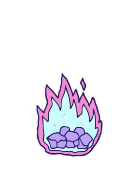 Karikatür karalama yanan kömürlerin hareketli animasyonları