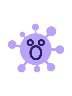 Şok edilmiş virüs simgesinin dönen hareket animasyonu