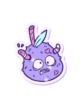 Eski bir armut çizgi filminin yapıştırmasının ışıltı etkisi