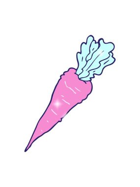 Çizgi film havuç illüstrasyonunun ışıltı etkisi