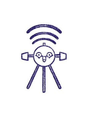 Mutlu Uydu Kömür Çiziminin Animasyonunu Durdur ve Durdur