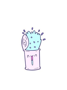 Çizgi film mutluluk çorbası kutusunun yanıp sönen radyal çizgileri.