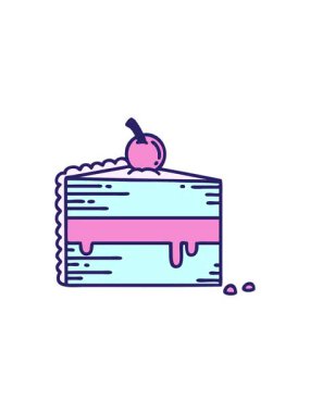 Geleneksel bir pasta dilimi şeklinde dövmenin anlık satış animasyonu