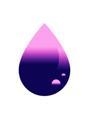 Bir kan damlası grafik vektör illüstrasyon simgesinin neon ışık efekti canlandırması