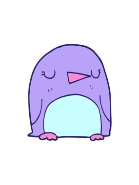 Bir penguenin karalamalarının hareketli animasyonu