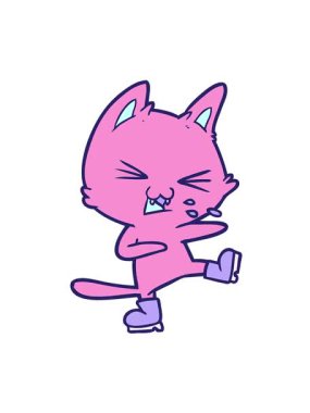 Çizmelerle tıslayan çizgi film kedisinin hareketli animasyonu.