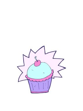 Fincanlı kek çiziminin zıplama hareketi