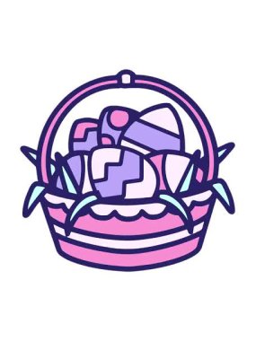 Yumurtalı Paskalya sepetinin hareketli animasyonu