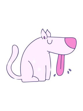 Elle çizilmiş çizgi film köpeğinin ışıltı etkisi