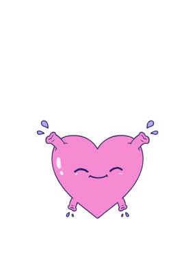 Kalk ve mutlu kalbin animasyonunu uçur.