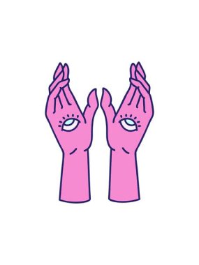 Geleneksel mistik ellerin hareketli animasyonları