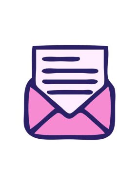 Harf ve zarfın çizgi filminin hareketli animasyonu