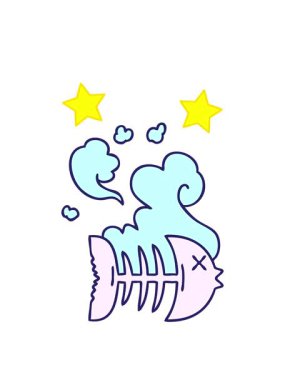 dönen yıldızların el animasyonu garip çizgi film ölü balıkların çizimi