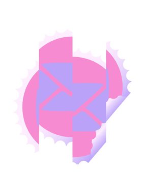 Kağıt zarfın tuhaf çizgi filminin bölünmüş hareket animasyonu