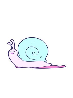 Bir çizgi film salyangozunun hareketli animasyonu