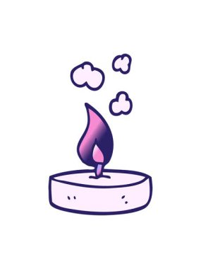 Çizgi filmin animasyonunu salla ve durdur. Küçük mum.