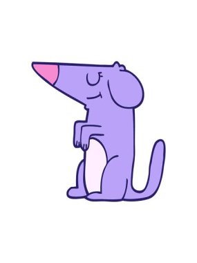 Dikkat çekici çizgi film animasyonu. İyi huylu köpek.