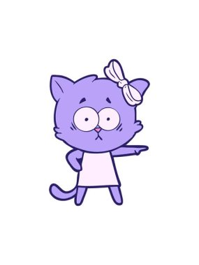 Çizgi film kedisinin eğlenceli bir tasarımının animasyonunu çalıştır