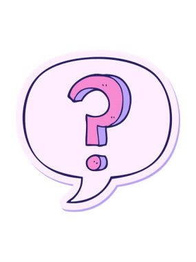 Konuşma balonu etiketi ile çizgi film soru işaretinin canlandırmasını bob ve duraklat