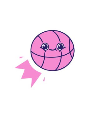 Basınçlı düz renkli retro basketbol çizgi filmi animasyonu