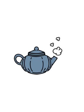 Seramik bir Japon çay demliğinin yatay titreşimli animasyonu