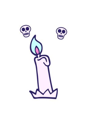 el çizimi çizgi film tarzı doğum günü mumu.