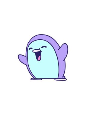 Tatlı penguen Kawaii çizgi filminin bölünme etkisi