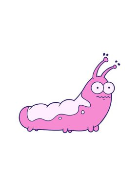 Komik çizgi film tırtılının hareketli animasyonu