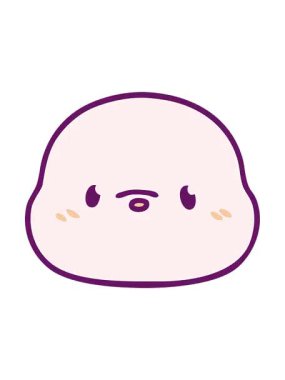 Pikselleştirme efekti küçük fok yüzlü parlak renkli şirin bir karikatürün canlandırması