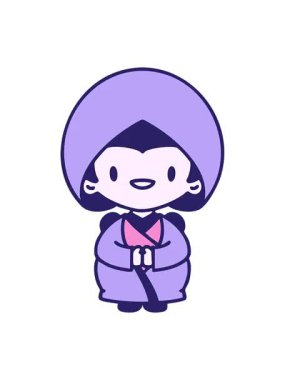 Geleneksel düğün kıyafetleri içindeki Japon bir kadının canlandırma efekti