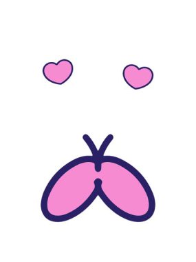 dönen kalpler basit bir kelebek dizaynının animasyonu