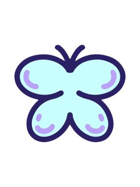 Kelebeğin basit parlak çizgi filminin efekt canlandırması